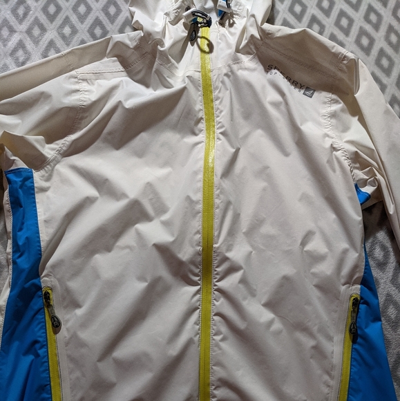 Sperry Top Sider White Rain Jacket Size Medium - Picture 3 of 15